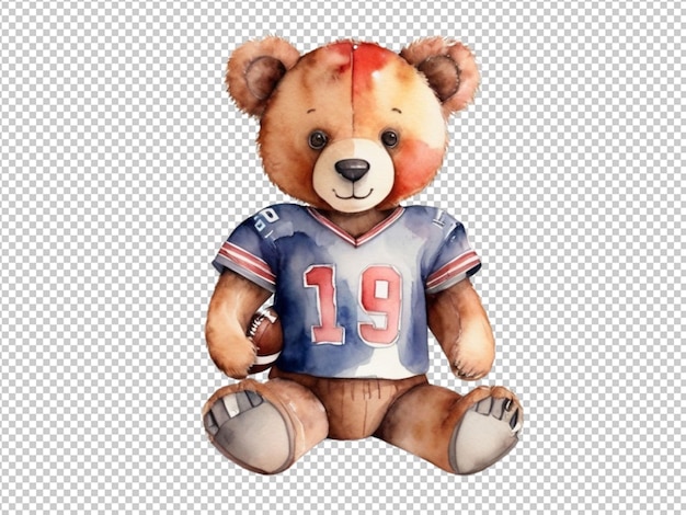 Psd de un boceto en acuarela de un jugador de fútbol de oso