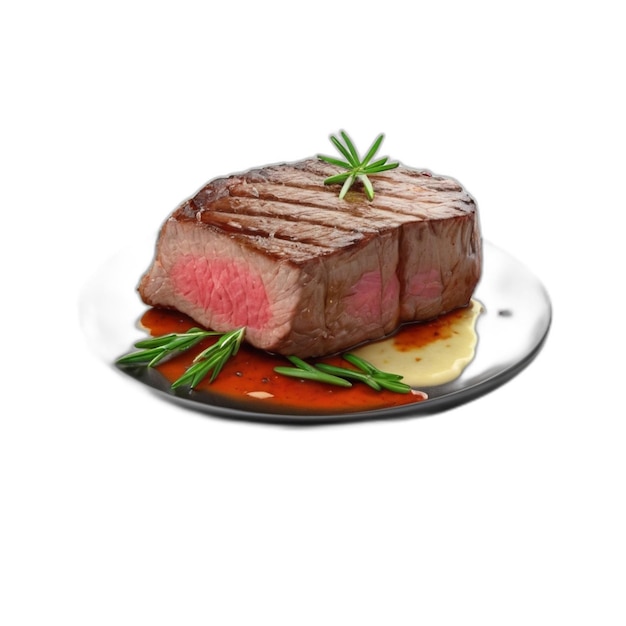 PSD psd de bœuf grillé sur fond blanc