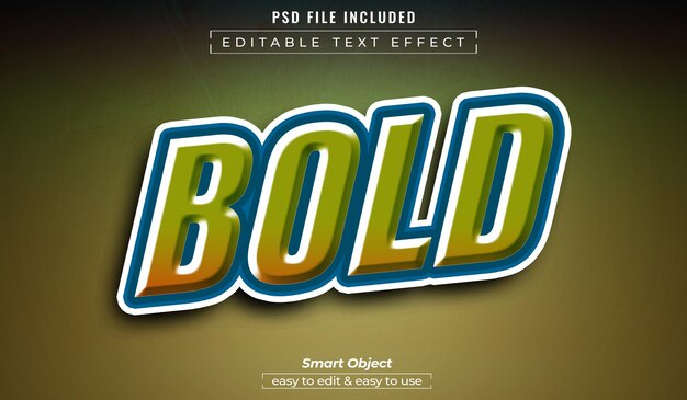 psd bold editable text effect style 3d