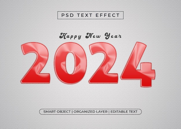 PSD Bonne année 2024 Effet de style de texte