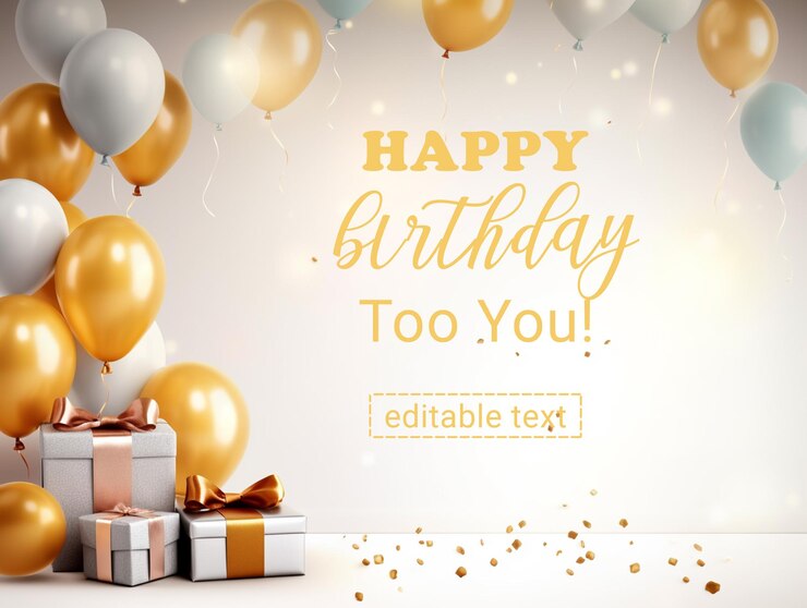 PSD psd bonne fête d'anniversaire bannière fond de ballon
