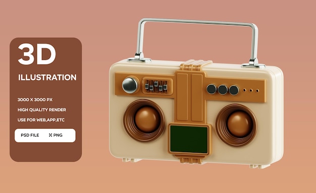 PSD-Boombox 3D-Illustration