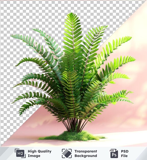 PSD psd bostfern nephrolepis exultate est une plante à feuilles vertes de haute qualité.