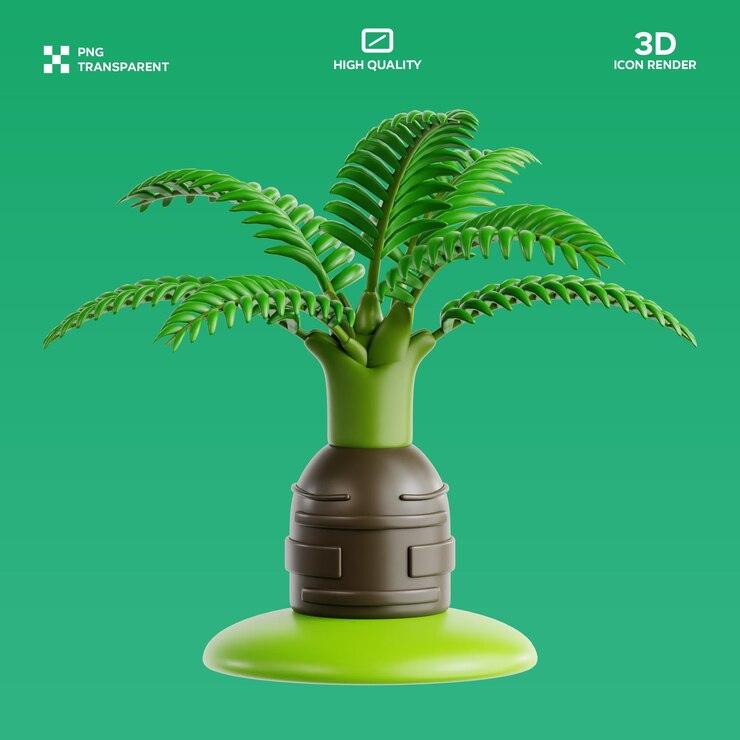 PSD psd bottle palm 3d illustration