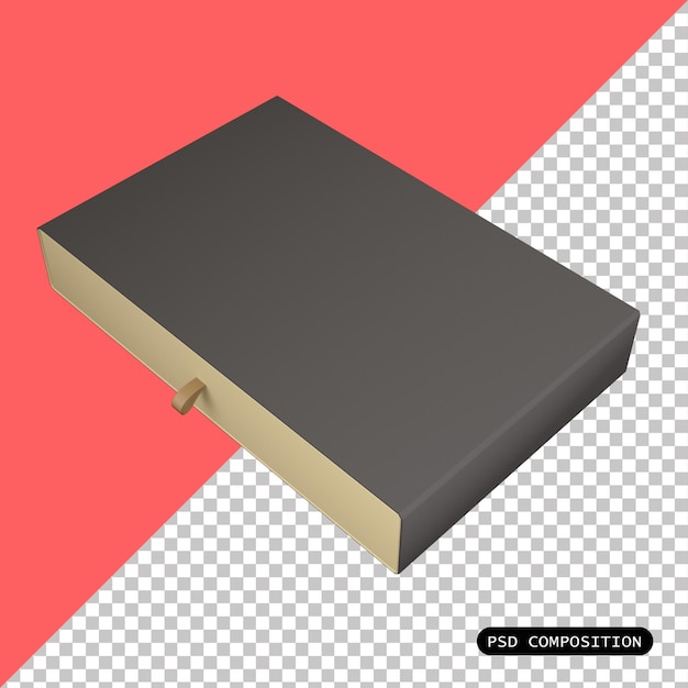 Psd-box-verpackung geschenkverkauf isoliert 3d-rendering-illustration