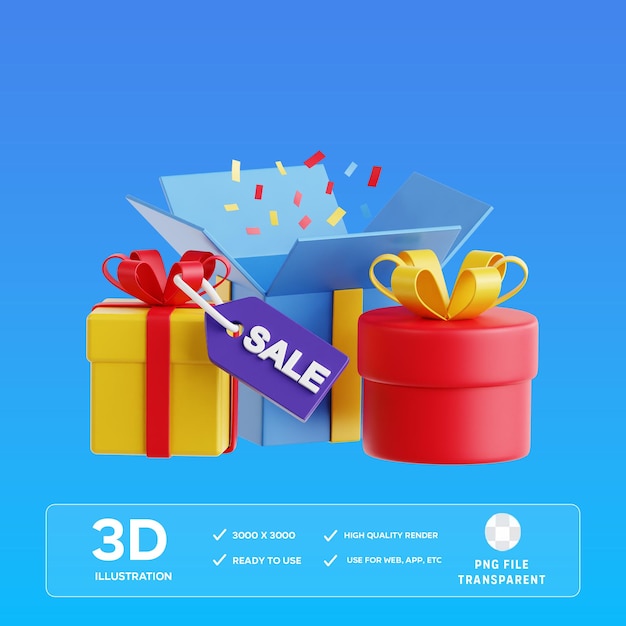 PSD Boxing Day Sale 3D-Illustration für den Verkauf