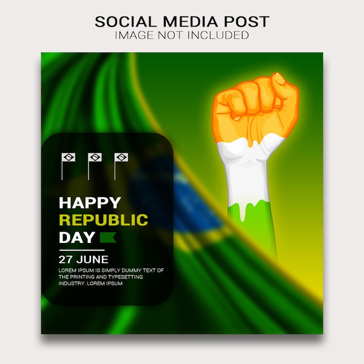 PSD psd brasil dia da república modelo de design psd para mídia social post festival poster
