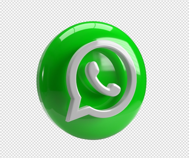 PSD psd brilhante logotipo do whatsapp em um círculo 3d realista