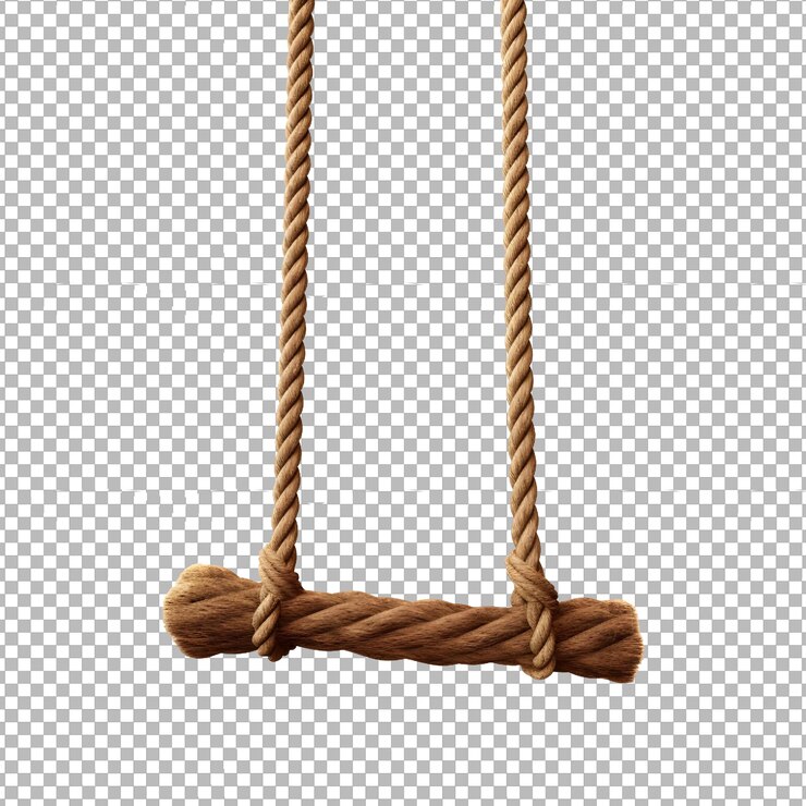 PSD psd brown rope swing isolado em fundo transparente