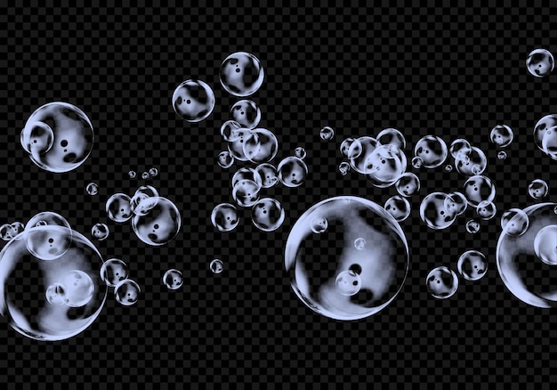 PSD bubbles of different shape realistic and isolated on transparent
