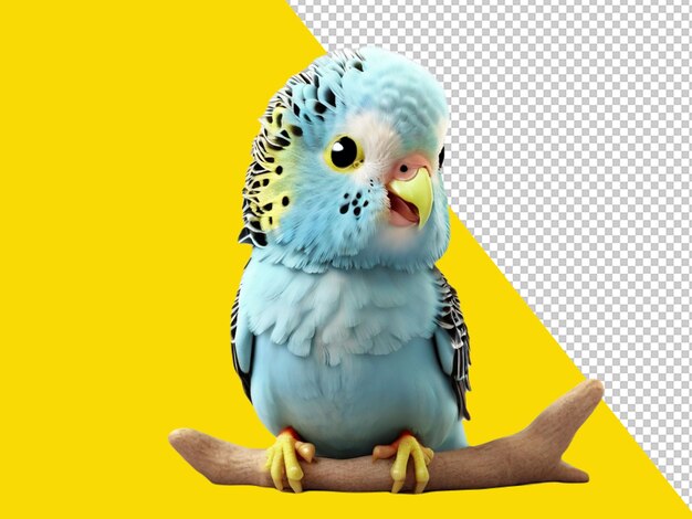 Psd de un budgerigar más lindo en un fondo transparente