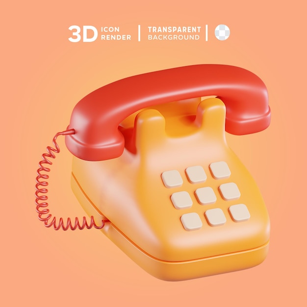 Psd-büro-telefon 3d-illustration