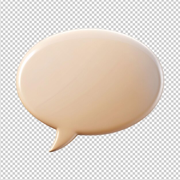 PSD psd d'une bulle de parole beige sur un fond transparent