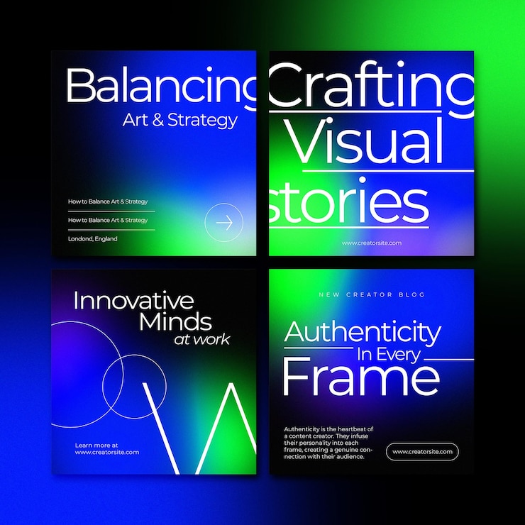 PSD psd bundle gradient creator instagram post templates vol three