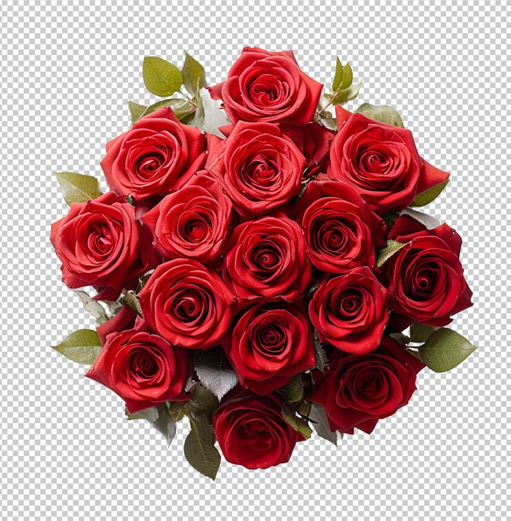 PSD buquê de rosas vermelhas em fundo transparente