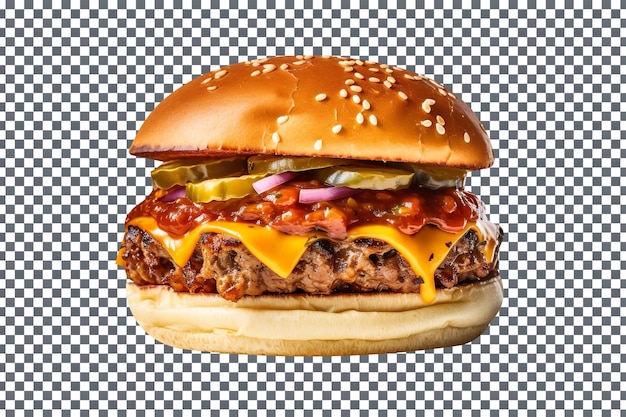 Psd burger isolado em fundo transparente