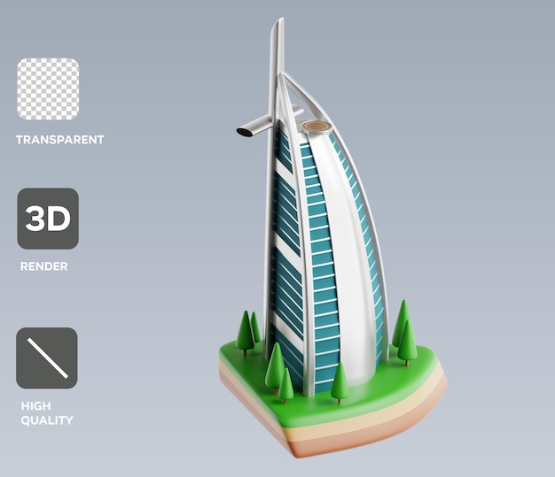 PSD Burj Al Arab 3D-Illustration