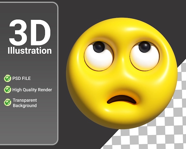 PSD Buscando emoji Representación 3d Emoji 3d