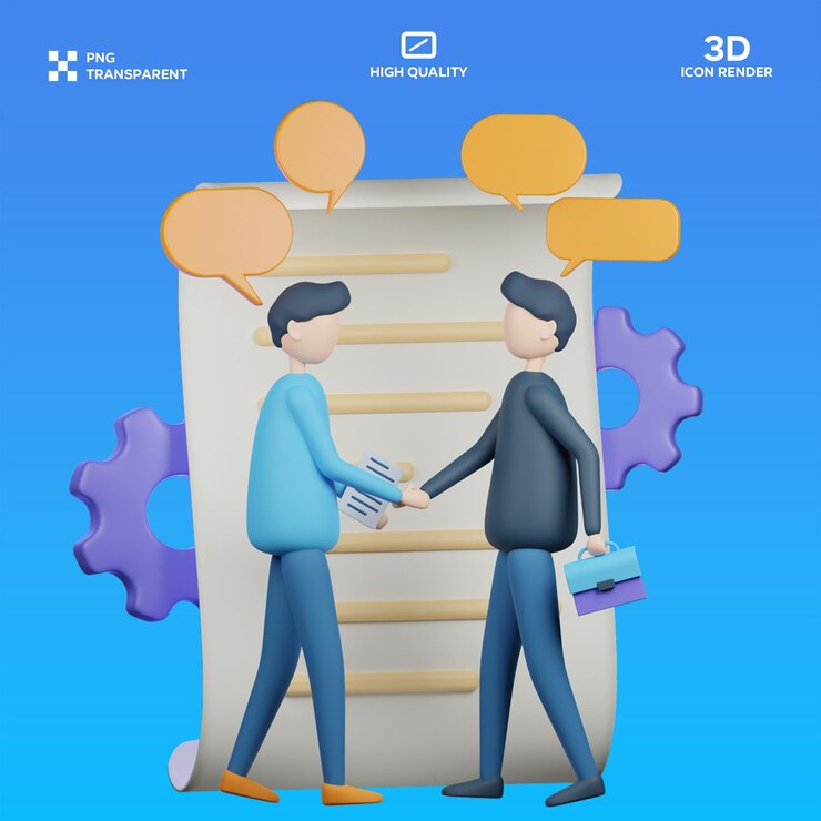 PSD psd business agreement 3d illustration