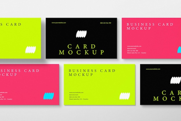 Psd Business Card Mockup with Colorful Designs