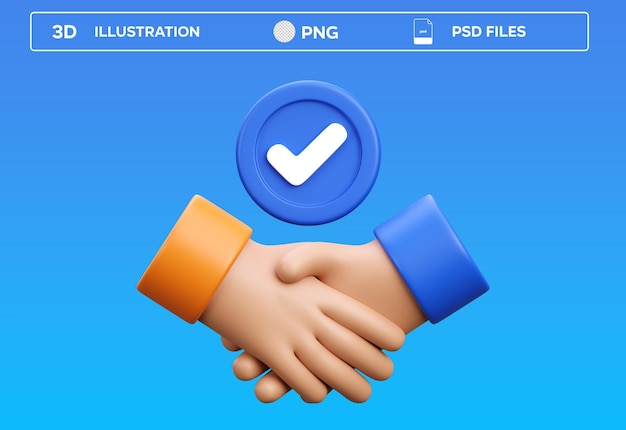 PSD Business Deal 3D illustration