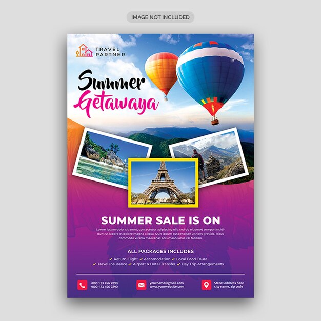 PSD psd-business-flyer-design und broschüre-cover-seiten-vorlage für reisebüros