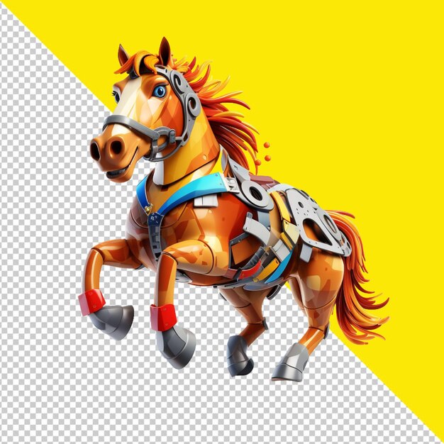 PSD psd de un caballo de color degradado sobre fondo transparente