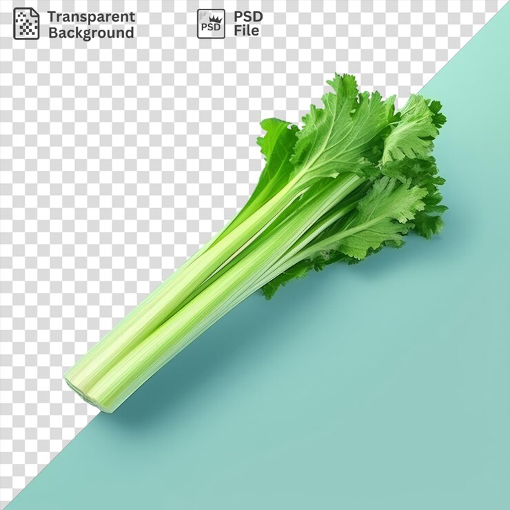 PSD psd una cabeza verde de brócoli sobre un fondo azul