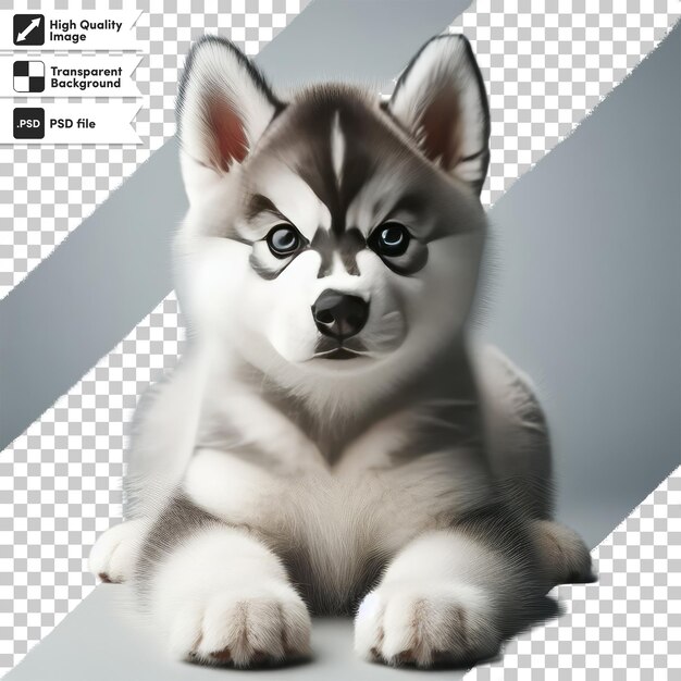 PSD psd cachorrinho de husky siberiano em fundo transparente com camada de máscara editável