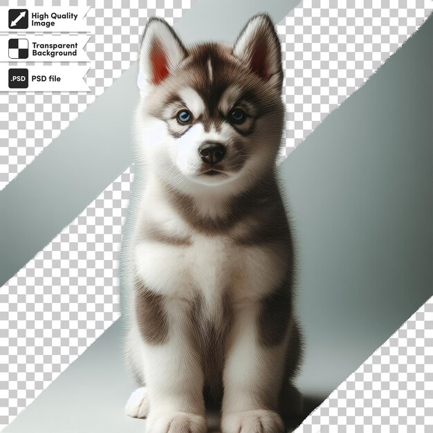 PSD psd cachorrinho de husky siberiano em fundo transparente com camada de máscara editável