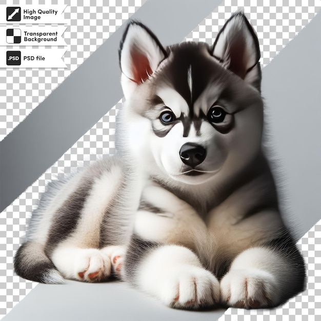 PSD psd cachorro husky siberiano en fondo transparente con capa de máscara editable