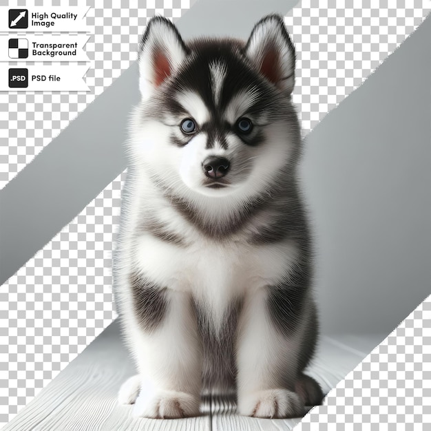 PSD psd cachorro husky siberiano en fondo transparente con capa de máscara editable