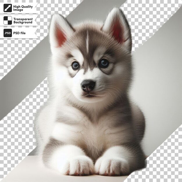 PSD psd cachorro husky siberiano en fondo transparente con capa de máscara editable