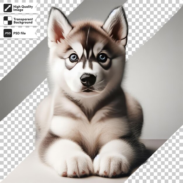 PSD psd cachorro husky siberiano en fondo transparente con capa de máscara editable