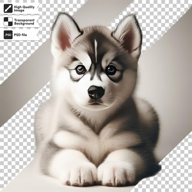 PSD psd cachorro husky siberiano en fondo transparente con capa de máscara editable