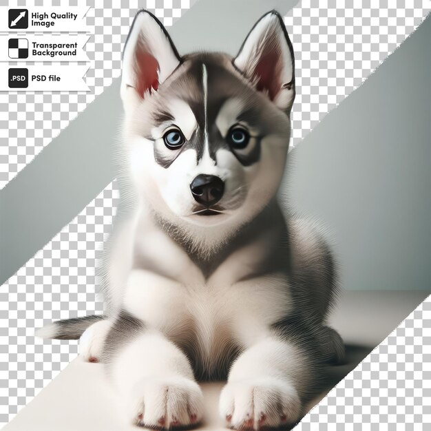 PSD psd cachorro husky siberiano en fondo transparente con capa de máscara editable