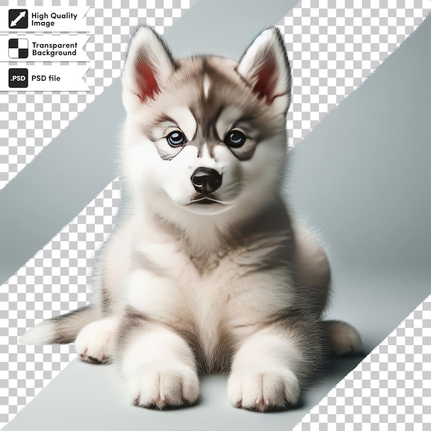 PSD psd cachorro husky siberiano en fondo transparente con capa de máscara editable