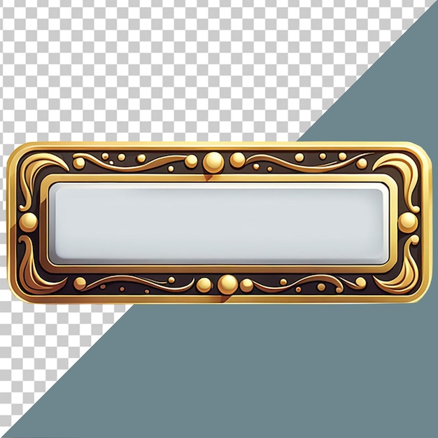 PSD psd un cadre doré avec une bordure dorée et une bordure noire avec un fond transparent