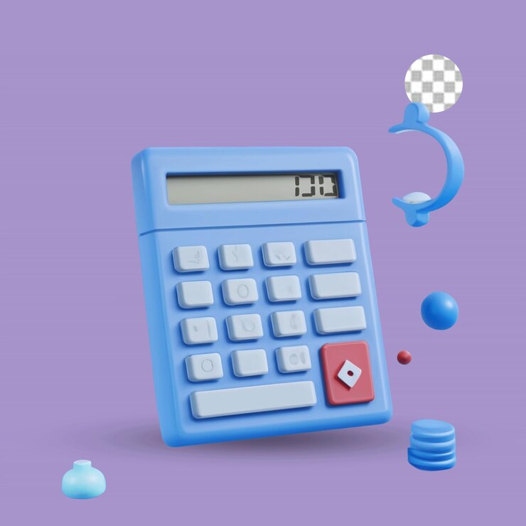 PSD psd calculadora 3d render ilustración