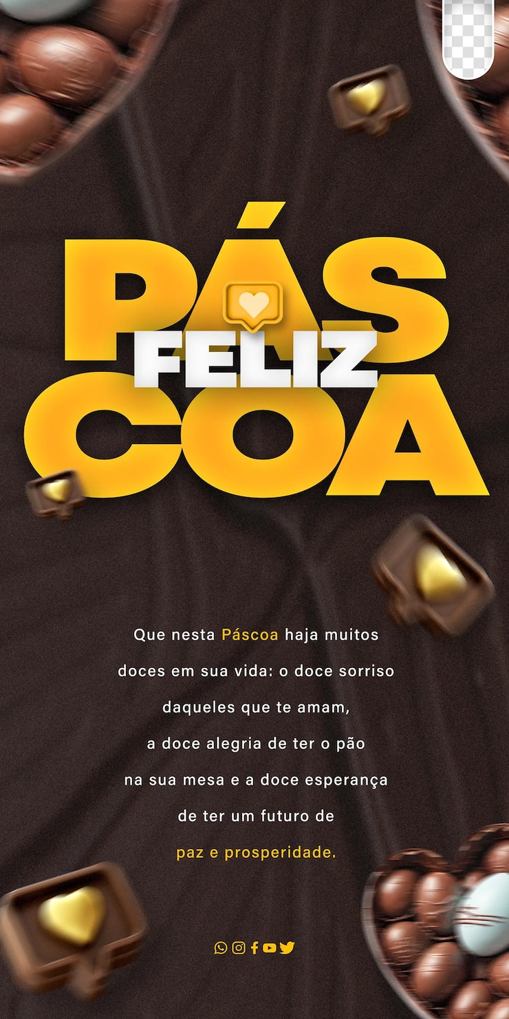PSD psd campaña de pascua en las redes sociales feliz pascua en el brasil portugués