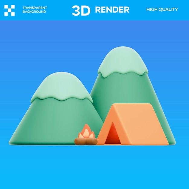PSD Camping 3D-Illustration