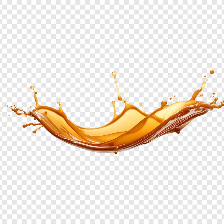 PSD psd caramel splash isolado em fundo transparente