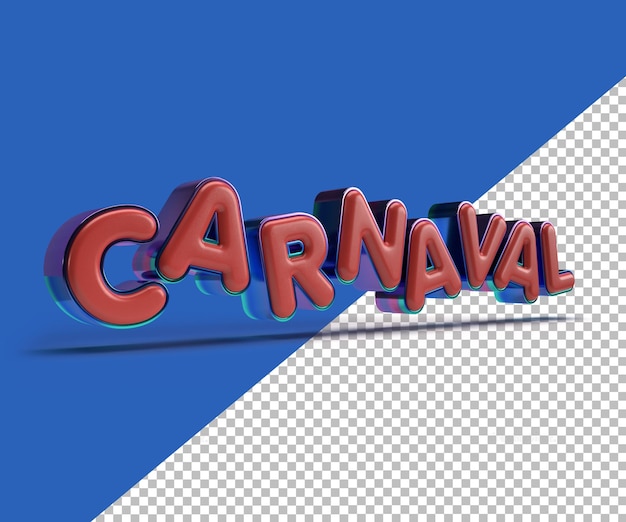 PSD psd carnaval logo 3d rouge et bleu