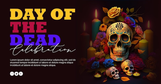 PSD psd un cartel para el festival del día de muertos.