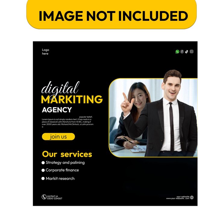 PSD un cartel para una imagen digital que dice imagen de un hombre y una mujer