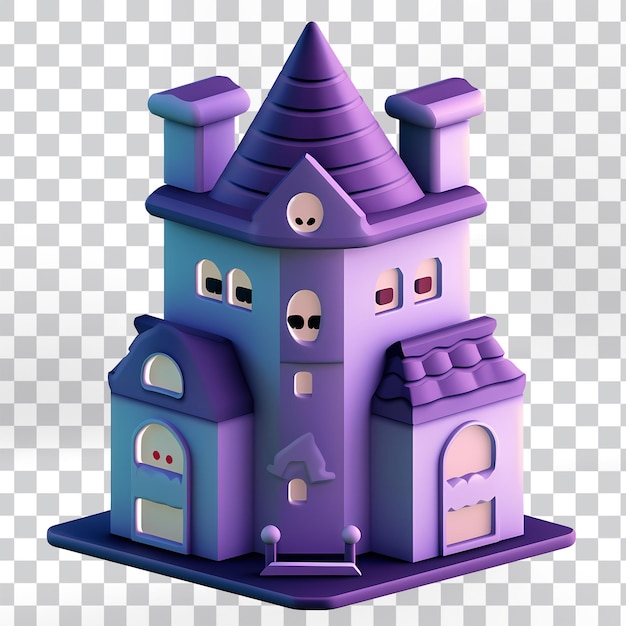 PSD psd casa embrujada púrpura halloween hd png descargar