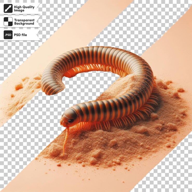 PSD psd caterpillar on transparent background