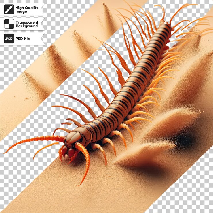 PSD psd caterpillar on transparent background