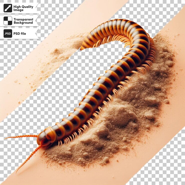 PSD psd caterpillar on transparent background