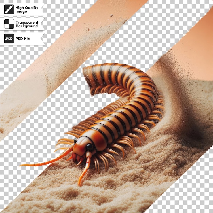 PSD psd caterpillar on transparent background